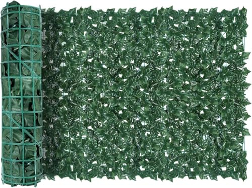 Garden Artificial Screening,Artificial Hedge Wall,Artificial Ivy Fence Screening,Plastic Ivy Screening,Decorative Artificial Ivy Leaf Green Hedge Roll For Garden, Balcony, Outdoor,3 * 1.5m