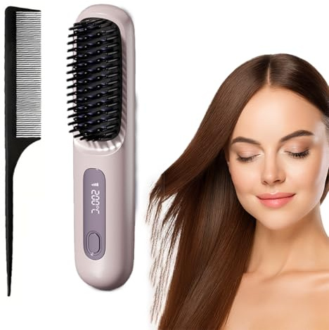 Stylingbürste für kurze Haare – Warmluftbürste mit Keramikbeschichtung, Anti-Scald Design, 3 Temperaturstufen, kompakt & tragbar für Volumen, Glätten & Locken