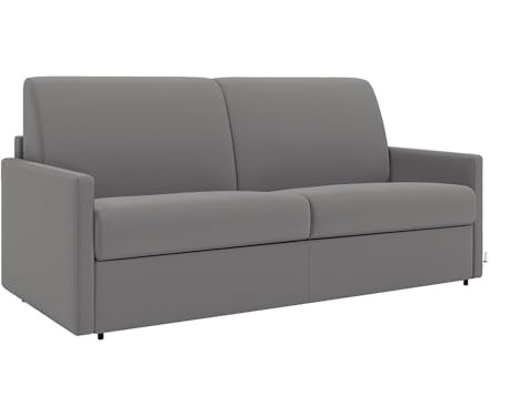 Vente-unique - Schlafsofa 4 Calife - Polyester - hellgrau