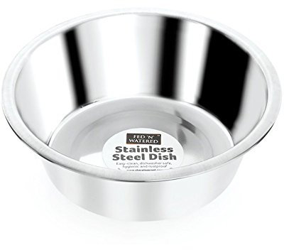 Fed 'N' Watered Stainless Steel Standard Dog Bowl (Size: EXTRA LARGE - 21cm)