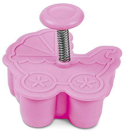 Städter Präge-Ausstecher mit Auswerfer Kinderwagen Circa 5 cm Rosa