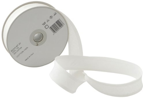Inastri Trimz 25/5/5 mm Cotton Bias Binding, Bridal White 73 – Double‑Fold Sewing Tape for Quilting, Dressmaking & DIY Crafts