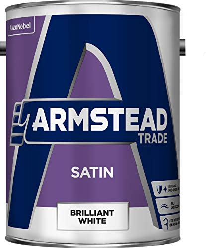 Armstead Trade Satin Finish Paint Brilliant White 5 Litres