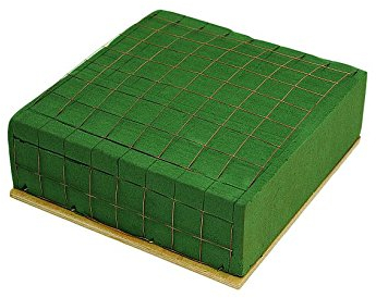 mosy Steckschaum-Ziegel, Doppel, m. Draht u. Holzboden, frische Blumen-Gestecke, Steckmasse, nass, Grab