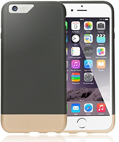 NALIA Hard Case compatible with iPhone 6 6S, Ultra-Thin Matt Protective Two Piece Slider Back Cover Shell, Slim-Fit Shockproof Smart-Phone Protector Skin, Mobile Cell Bumper Backcase Etui - Black