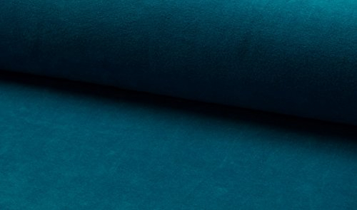 Fabrics-City PETROL HOCHWERTIG BAUMWOLLE STRETCH SAMT STOFF NICKI STOFFE, 4353