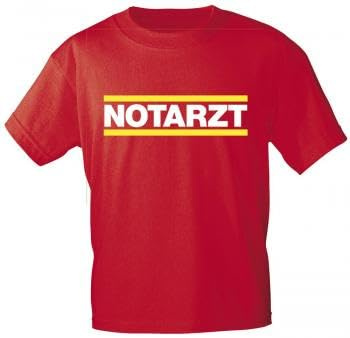 Fan-O-Menal Textilien T-Shirt Unisex mit Print - Notarzt - 10685 rot - Gr. S-XXL Größe XXL