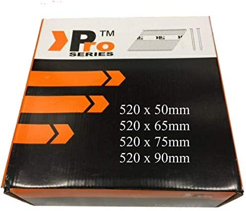 Mixed Pack 90mm + 75mm + 65mm + 50mm Galvanised Ring Framing Nails,Clipped D-Head, 2080nails, Compatible withDEWALT 18v Cordless DCN692 and Paslode
