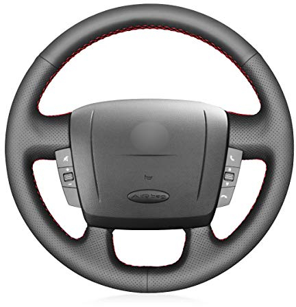 MEWANT Lenkradbezug für Peugeot Boxer 2007-2022, Citroen Jumper 2007-2022, Fiat Ducato 2006-2021 - Kunstleder, Schwarz, 36 cm Durchmesser