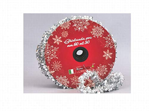 Gerimport Rollo espumillón Plateado 6 cm 30 Metros