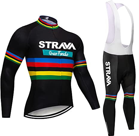 X-CQREG Men's Cycling Jersey Set 12D Gel Padded Road Bike Bicycle Shirt + Bib Pants with MTB Bike Riding Clothing Kit Quick-Dry (Black,X-Large)……