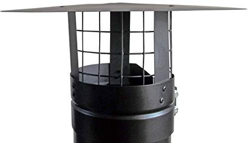 FOXY METAL FABRICATION BOLT ON CHIMNEY COWL WITH BIRD GUARD TO FIT 5''/125MM FLUE PIPE,CHIMNEY CAP MATT BLACK/SINGLE WALL FLUE PIPE ONLY,BE SURE TO MEASURE YOUR FLUE PIPE BEFORE PURCHASE.