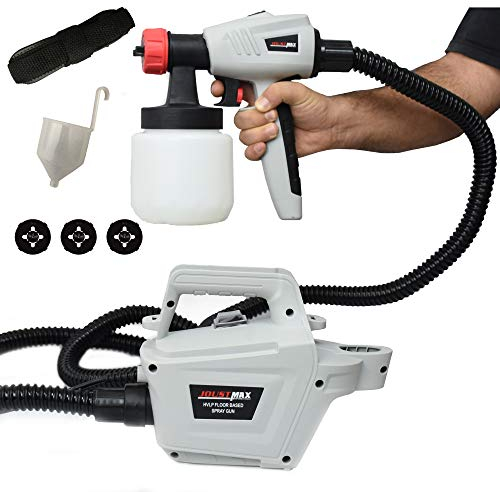 PISTOLA COMPRESSORE SPRUZZO SANIFICAZIONE AMBIENTE AUTO ELETTRICA VERNICIATURA 800W PER INTONACO PARETI PITTURA INTERNI ESTERNI HVLP con Contenitore da 1000ml 3 4 Ugelli SGT10A