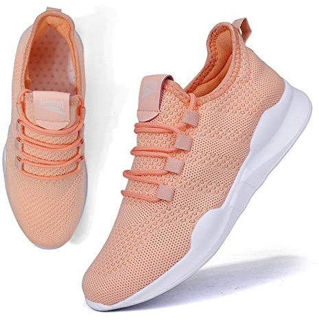 BUBUDENG Femme Baskets Chaussures Outdoor Running Gym Fitness Sport Sneakers Style Running Respirante,36 EU,A Rose
