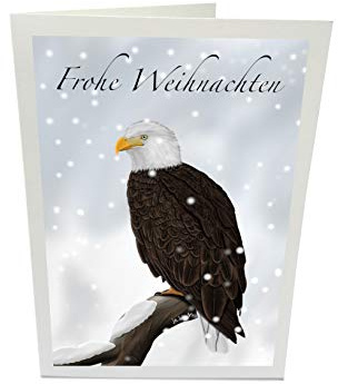 Weihnachtskarte mit Vogel Inklusive Umschlag Adler Zeichnung Frohe Weihnachten
