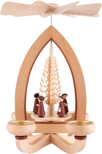 Erzgebirge Palast 1-stöckige Pyramide Kurrende - Natur - 28 cm