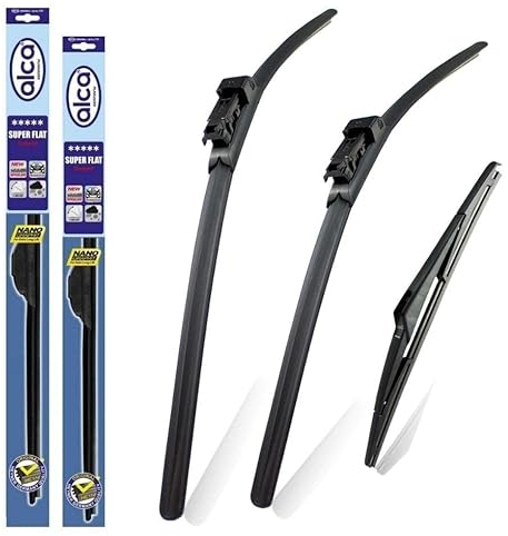 alca Germany Fits Nissan Qashqai 2007-2014 Set of 3 Windscreen Wiper Blades Super Flat Front Rear 2415PT 12J ASF2415PT12J