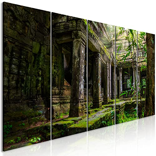 B&D XXL - Akustikbild Architektur Bilder Hochleistungsschallabsorber Schallschutz Vlies Leinwand Akustikdämmung 5 tlg Wandbild Raumakustik Schalldämmung d-B-0323-b-m
