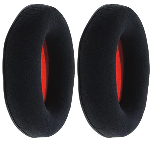 EMSea 1 Pair Ear Pads Replacement Compatible with Kingston HyperX Cloud II Gaming Headphones Ear Cushion Flannel Foam Earphones Accessories Black Red