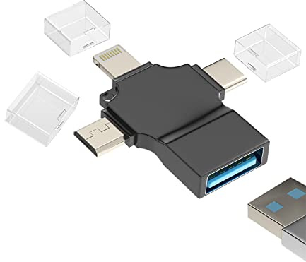 Adaptateur USB type C vers USB 3.0 OTG femelle (3 en 1) Lightning Micro mâle Convertisseur Accessoires pour Apple iPhone 13 12 11 Pro Max pour iPad Android Appareil photo Souris Clavier Lecteur de