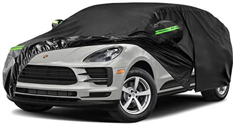 wasserdichte Autoabdeckung Kompatibel mit Porsche Macan (Base), Macan S, Macan Turbo, Macan GTS 2014-2022, Allwetter Autoabdeckungen mit Reißverschluss für Schnee Regen Staub Hagel Schutz