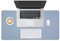 Mauspad, PINKCAT 80 x 40 cm Schreibtischunterlage großes Mauspad für Büro, wasserdichte, rutschfeste PU-Leder Mauspad für Tastatur, Laptop, Blau