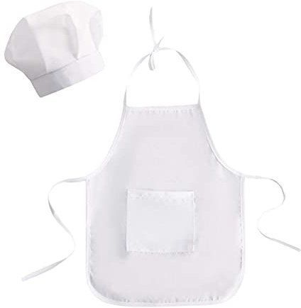 Yusheng Bebé y Gorro Cocinero,Delantal y Gorro Cocinero Blanco para Bebés | Photoshoot Prop Chef Outfits para bebés recién Nacidos 7-18 Meses