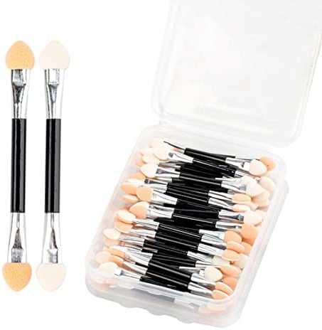 XIXKOLYU 20 Stück Lidschatten Pinsel,Sponge Eyeshadow Brush, Lidschatten Pinsel Doppelseitige Color, Einweg Lidschatten Applikator Lidschattenpinsel