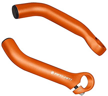 FIFTY-FIFTY Fahrrad Lenkerenden, Bar Ends Fahrrad, Aluminiumlegierung Lenkerhörnchen MTB (Orange)