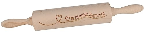 Spruchreif | Nudelholz mit Gravur | Teigroller aus Holz | Backen | Plätzchen | Teigausroller als Backzubehör | Backrolle aus Holz | Teigwalze | Küchenaccessoire | Geschenk Pärchen