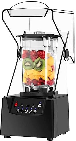 HYQNG Batidora eléctrica para Hacer Batidos, 17000RPM Mezclador de Soporte Comercial Licuadoras de 2L con 5 ajustes preestablecidos y Campana insonorizada, para Cocina Procesador de Alimentos para