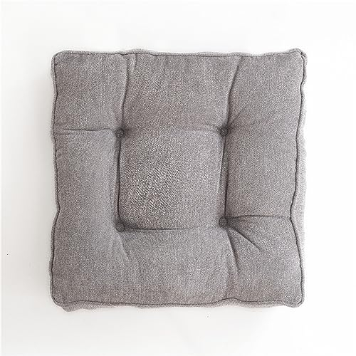 Bequeme Sitzkissen, 45 x 45 cm dick, Outdoor-Stuhlkissen für Garten, Terrasse, weich, getuftete Sitzpolster für Innenbereich, Wohnzimmer, Küche, Sofa, Esszimmer, Stuhl, Sitzkissen mit Bändern
