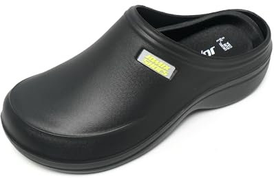 JOMIX Zuecos Sanitarios Con Plantillas Extraíbles Para Mujer - Trabajo Hospital Cocina Jardín - Clogs Zapatillas Ortopédicas, Negro, 36 EU