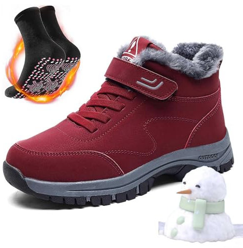 Strehenmo Orthoboots Pro - Ergonomische Winterstiefel, Orthoboots Pro Ergonomic Winter Boots, Unisex Schmerzlinderung und Wärme (45 EU,Rot)
