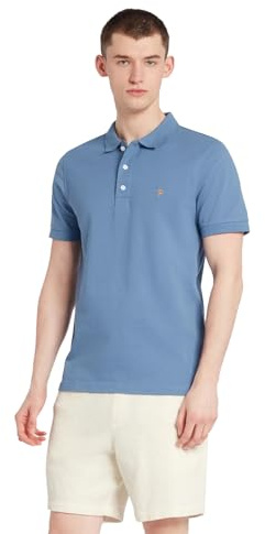 Farah Mens 'Blanes' Pique Polo T-Shirt - Short Sleeved (Sheaf Blue) M