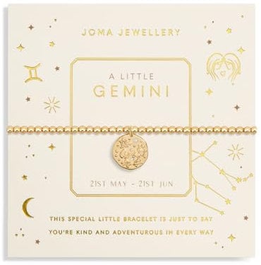 Joma Jewellery STAR SIGN A LITTLE GEMINI Gold Plated Bracelet in 17.5 cm stretch