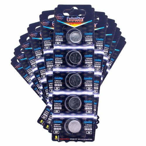 A2ZWORLD 50 x Pile Bouton CR1620, Pile au Lithium 3 V (10 Paquets de 5 Piles)