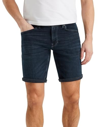 PME Legend Herren Jeans Short NIGHTFLIGHT - Regular Fit - Blau - Grau Stretch, Größe:W 32, Farbe:Dark Blue Stretch Denim DBS