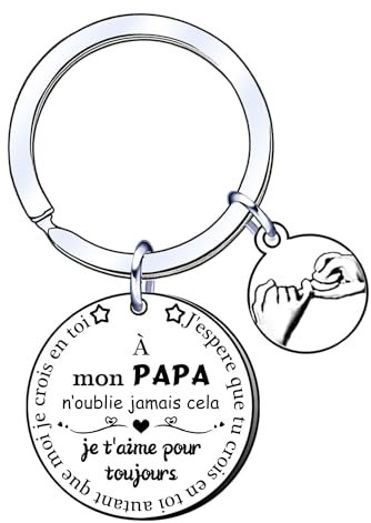 AIMINI Porte-Clef Papa - Idée Cadeau Anniversaire pour Futur Jeune Papa - Personnalisé Homme 40 ans 50 ans Original Utile - Fête des Pères