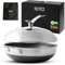 NIRO Wok Antiaderente Triplo Strato (Acciaio Inox + Alluminio) Ø36 cm, COPERCHIO INCLUSO, Antigraffio, NO PFOA, Per Piano Cottura Induzione, Ceramica, Elettrico, Gas, Forno, Manico Anti Scottatura