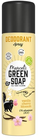 Marcel's Green Soap Antitranspirant Deo-Spray Vanille & Kirschblüte - Deodorant Spray Ohne Aluminium (ACH) - Vegan - Mikroplastik-freie Formel - 150ml