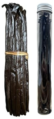 12 Gousses De Vanille Bourbon De Madagascar 15 à 18cm - Arôme Intense Et Saveur Délicate En Tube
