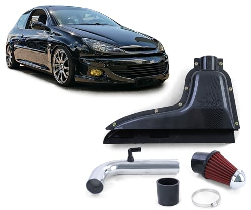 Filtro Aria Sport Aspirazione Airbox Carbon Look per Peugeot 206