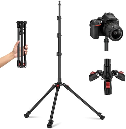 Anautin Soporte de luz Extensible para fotografía, trípode de luz de 2 m para Viajes, Soporte de iluminación de Estudio Resistente de 13 LB/6 kg para iluminación Continua, Flash, estroboscópico,