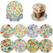 DOMROM Diamond Painting Untersetzer, 8 Stück Diamant Painting Untersetzer Mit Halter, Blumen Diamond Painting Bilder Diamant Tassenuntersetze zum Basteln Erwachsene