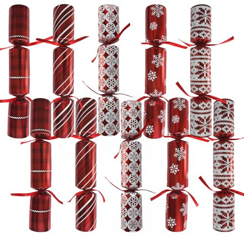 Wogueish 10 Pcs Weihnachten No-snap Party Tisch Favors, Weihnachten themed Holiday Supplies mit Party Hut, kleines Geschenk im Inneren für Kinder Erwachsene Weihnachten Geschenks (traditionell)