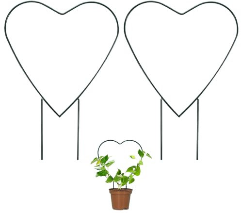 Huakaile Kleine Rankhilfe für Topfpflanzen, Kletterpflanzen, 31,8 cm, für drinnen und draußen, stapelbar, für Gartenpflanzen, Kletterpflanzen, Metall, Zimmerpflanzen-Rankhilfe für Ranken, Efeu,