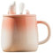 SOBOLON Taza de Café Taza estilo pareja de delfines con tapa y cuchara, par de tazas de café de oficina, tazas de desayuno en casa for hombres y mujeres Taza Mark(A)