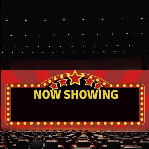 Decoraciones de noche de cine de 59 pulgadas, carteles para fiestas de películas, decoración de telón de fondo de película, luces de bienvenida, cámara de acción, letrero de porche para alfombra roja,