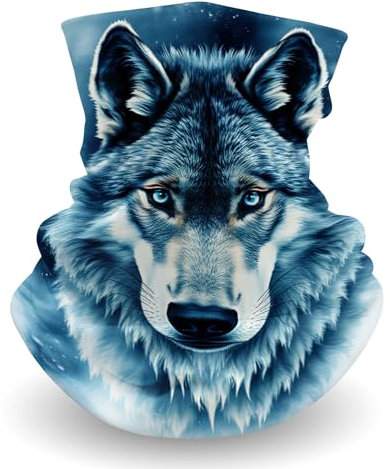 Merchandise for Fans Multifunktionstuch | Schlauchschal | Bandana | Halstuch Fotodruck Damen, Herren, Kinder | Motiv: Wolf 012